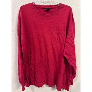 Polo by Ralph Lauren Long Sleeve Pocket T-Shirt Red Cotton XL‎